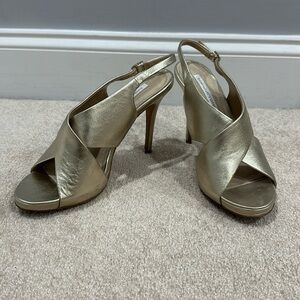 Diane von Furstenberg Gold Heels